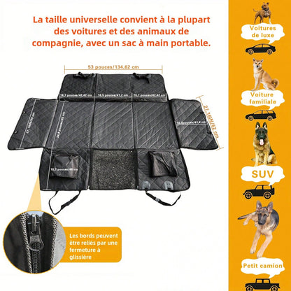 Hard Bottom Back Seat Extender for Dogs – Large Space Black Dog Hammock for Car, SUV, Truck – Polyester Fabric with Polyester Filling | Shopulia