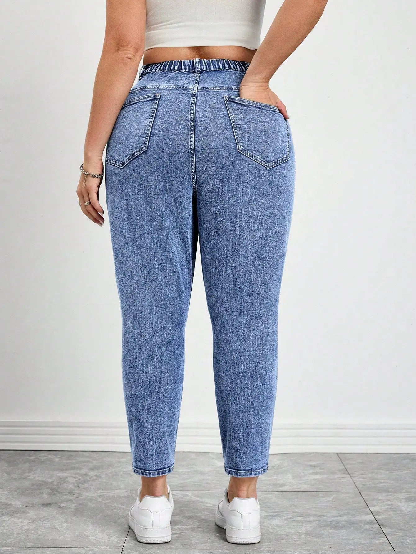 Plus Size High Stretch Jeans | Elastic Waist Y2K Denim for Women | Curve Sizes Up to 8XL | Shopulia