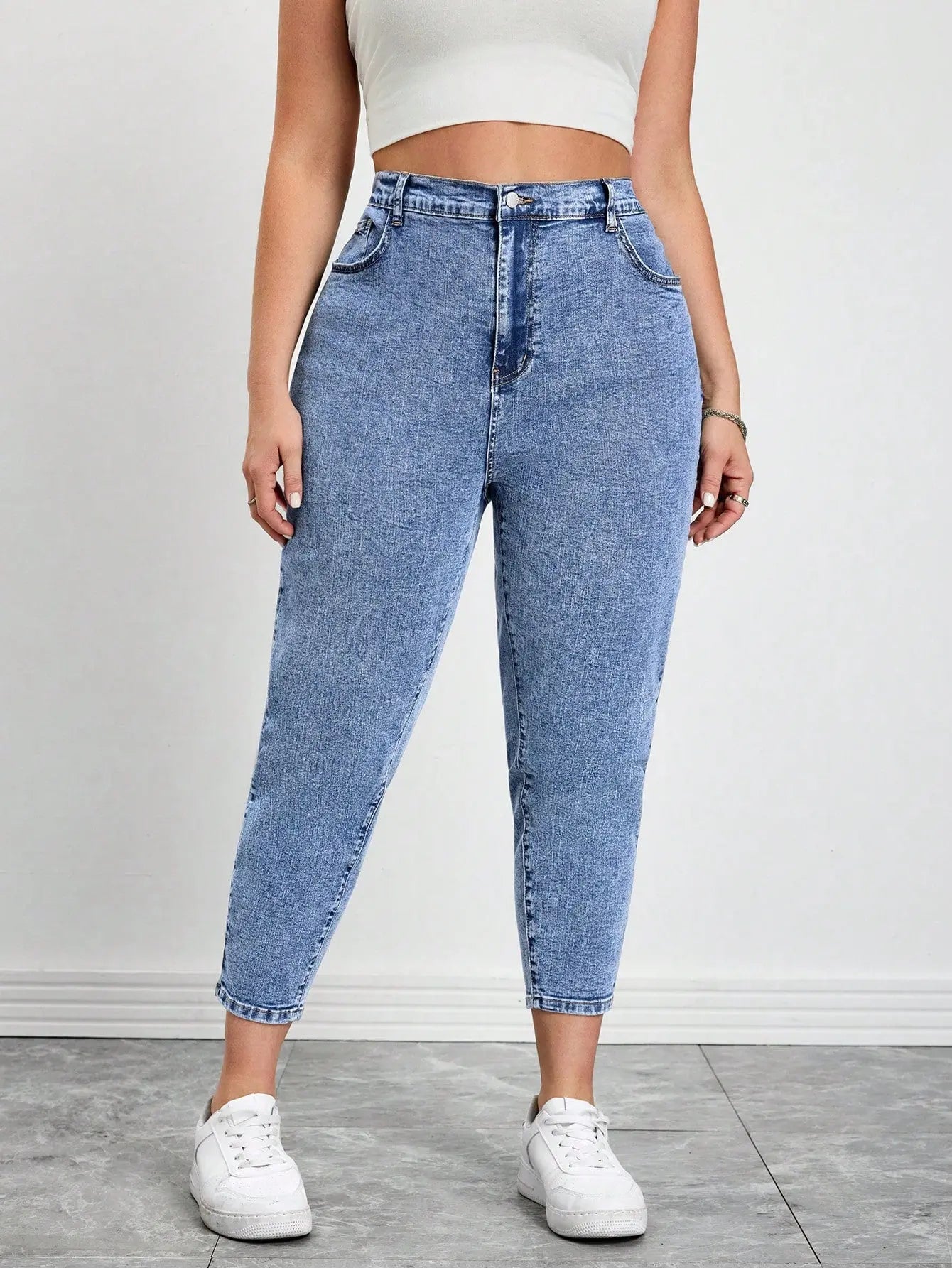 Plus Size High Stretch Jeans | Elastic Waist Y2K Denim for Women | Curve Sizes Up to 8XL | Shopulia