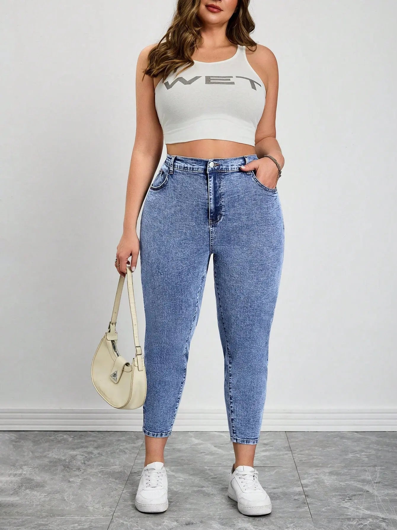 Plus Size High Stretch Jeans | Elastic Waist Y2K Denim for Women | Curve Sizes Up to 8XL | Shopulia