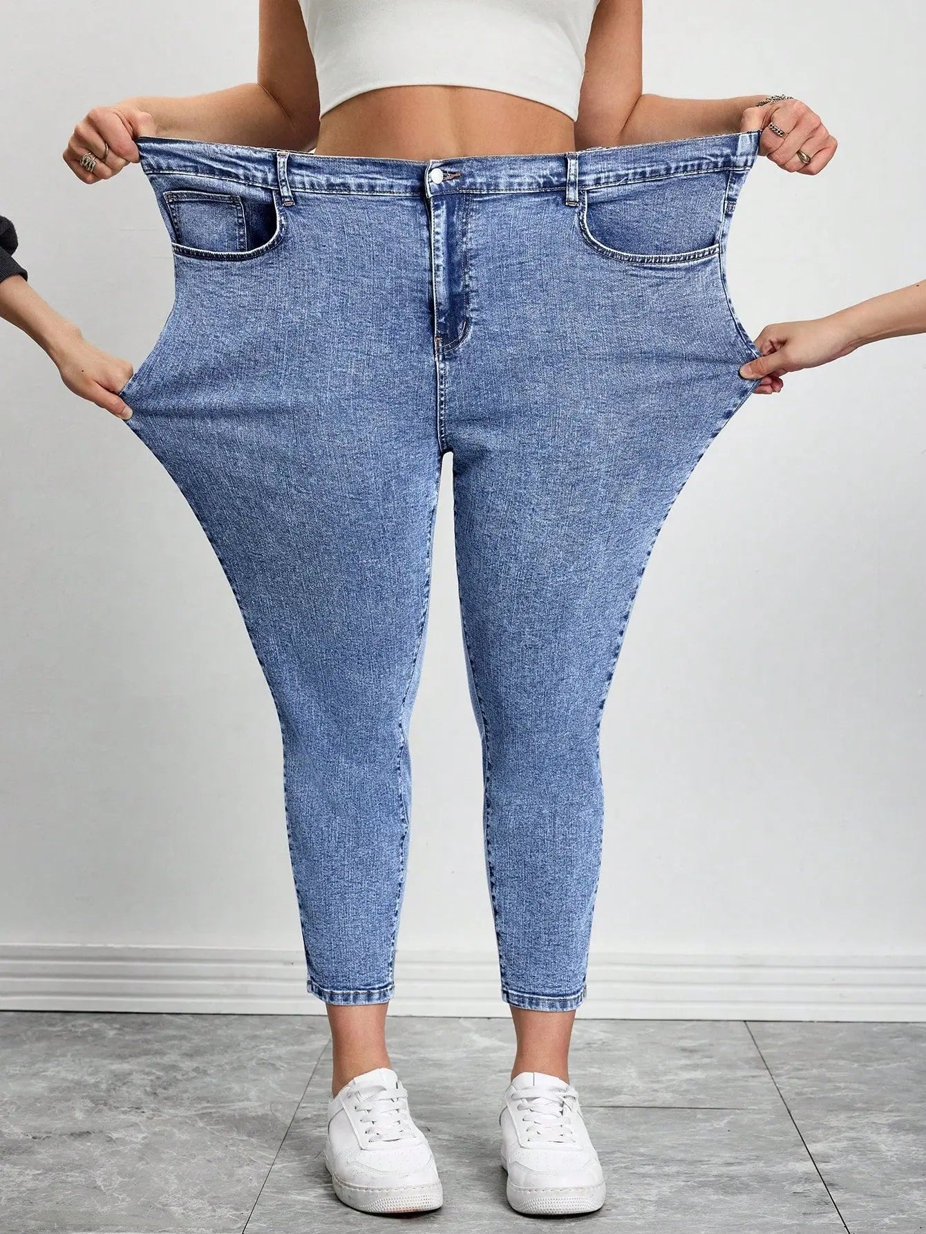 Plus Size High Stretch Jeans | Elastic Waist Y2K Denim for Women | Curve Sizes Up to 8XL | Shopulia