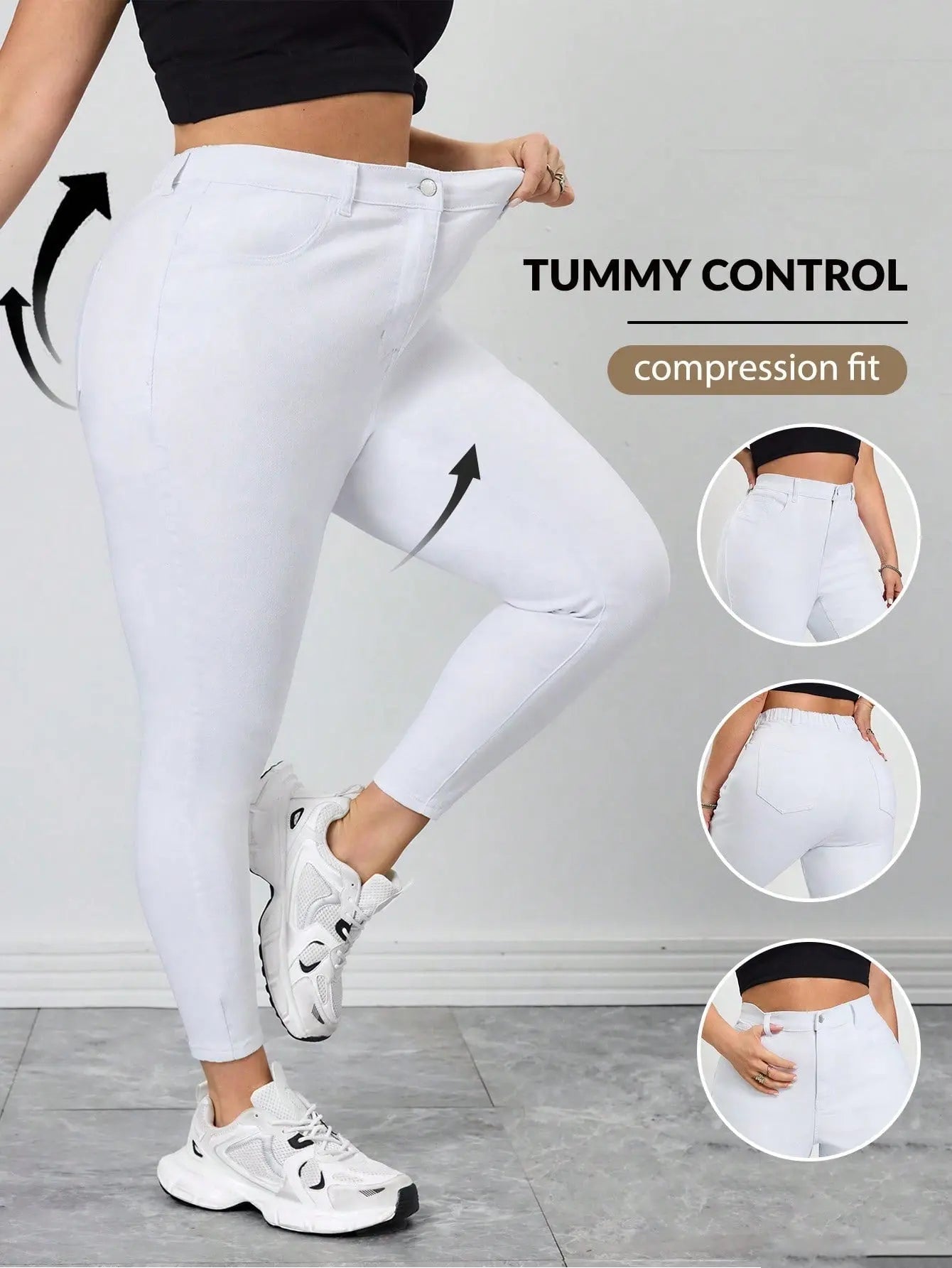 Plus Size High Stretch Jeans | Elastic Waist Y2K Denim for Women | Curve Sizes Up to 8XL | Shopulia