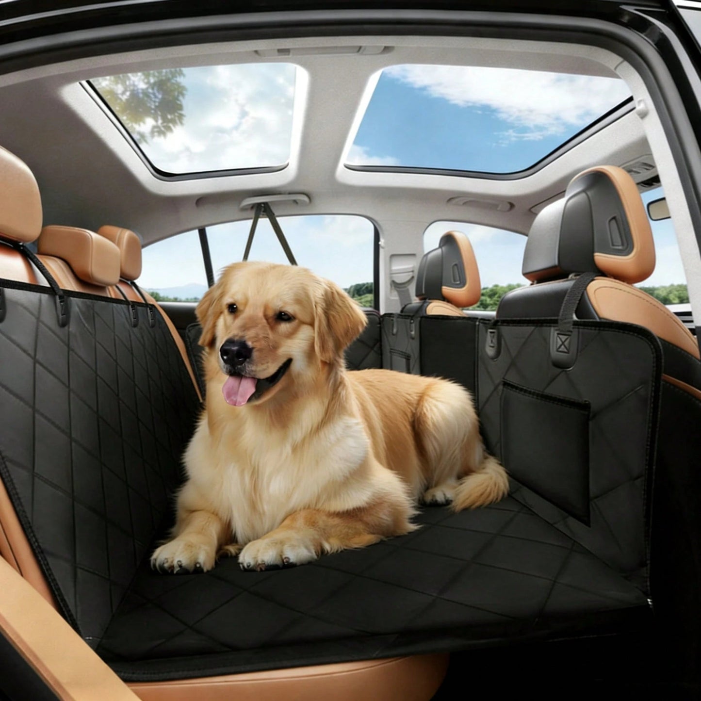 Hard Bottom Back Seat Extender for Dogs – Large Space Black Dog Hammock for Car, SUV, Truck – Polyester Fabric with Polyester Filling | Shopulia