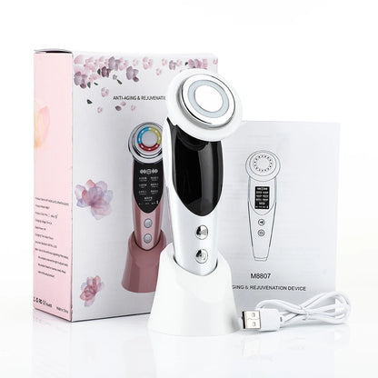 7-in-1 RF EMS Facial Massager – Anti-Aging, Skin Tightening & Light Therapy Wand