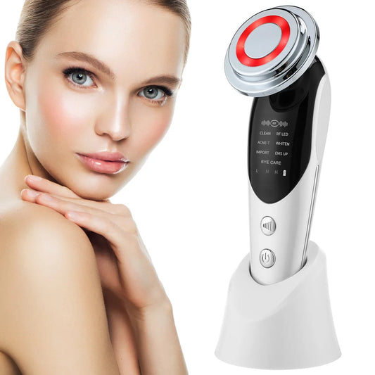 7-in-1 RF EMS Facial Massager – Anti-Aging, Skin Tightening & Light Therapy Wand