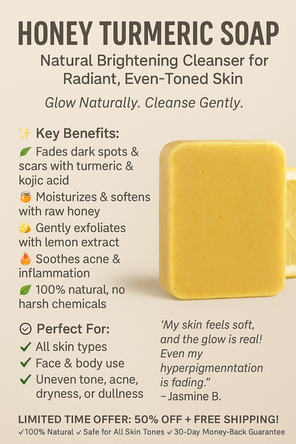 Honey Turmeric Soap – Natural Cleanser for Radiant, Even-Toned Skin - Shopulia