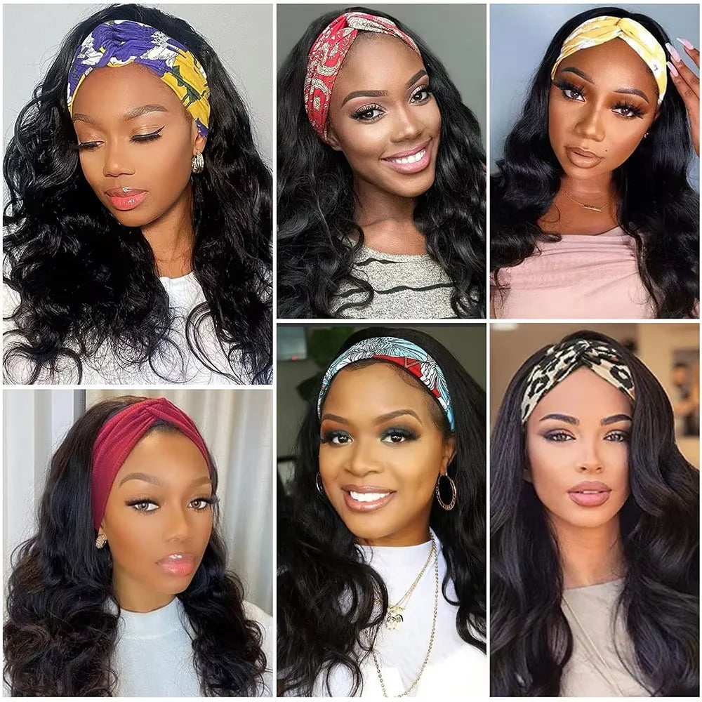 16-40nch 200 Density Headband Wig Body Wave Brazilian Human Hair Wig Without Glue Full Machine Made Ready To Wear Wigs For Women Shopulia