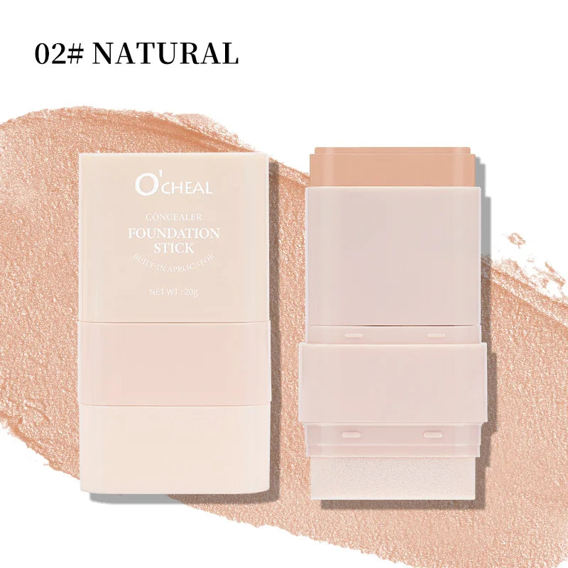 The All-In-One Wonder Stick: 2-in-1 Foundation & Built-In Brush for On-The-Go Perfection.