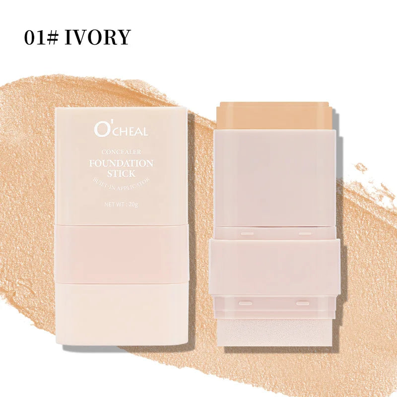 The All-In-One Wonder Stick: 2-in-1 Foundation & Built-In Brush for On-The-Go Perfection.