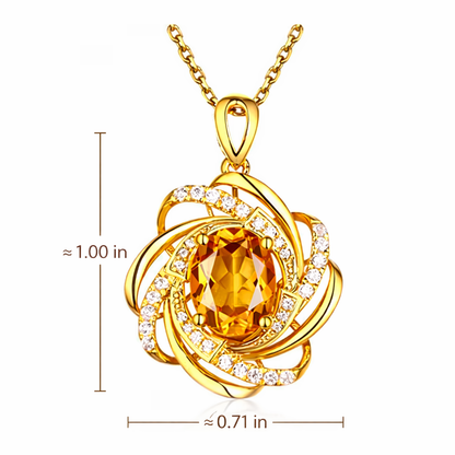 18K Gold Plated Topaz Pendant Necklace – Elegant Women’s Jewelry Gift Shopulia