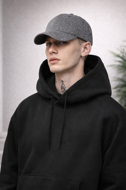 Unisex 500GSM Heavyweight Solid Color Cotton Hoodie with FREE Baseball Cap – Autumn Winter Pullover Shopulia