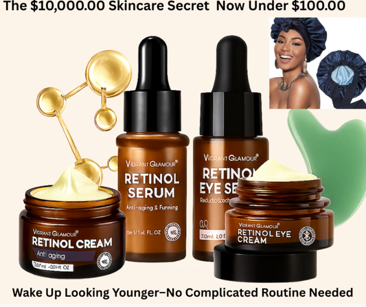 Age-Defying Sleep & Skin Rituol - Dermatologist-Approved Retinol Set + Jade Stone + Satin Night Cap