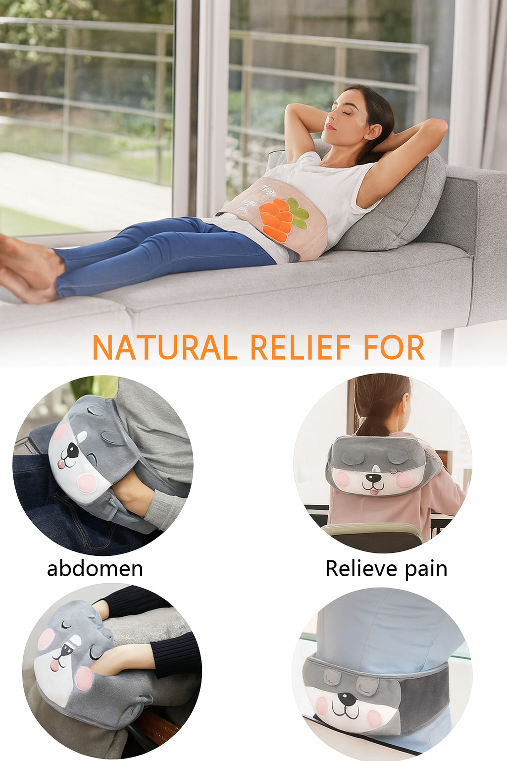 Wearable Hot Water Bag Belt – Plush Heating Pad for Cramps, Back & Muscle Pain Relief Shopulia