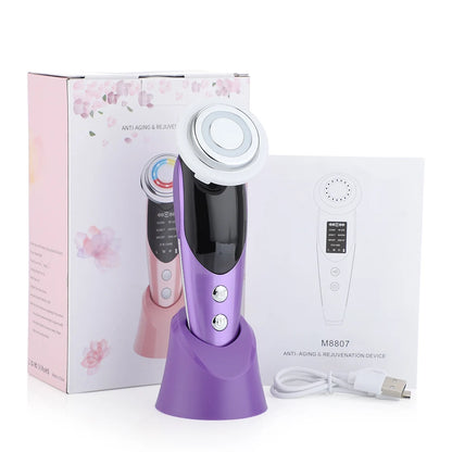 7-in-1 RF EMS Facial Massager – Anti-Aging, Skin Tightening & Light Therapy Wand