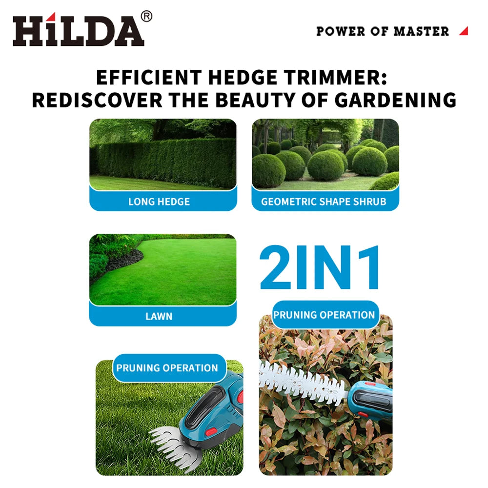 HILDA™ Cordless  Garden Trimmer – Hedge, Shrub & Weeding Tool Shopulia