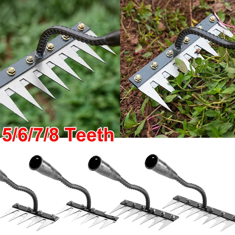 Multi-Teeth Garden Rake & Hoe – Soil Loosening Tool Shopulia