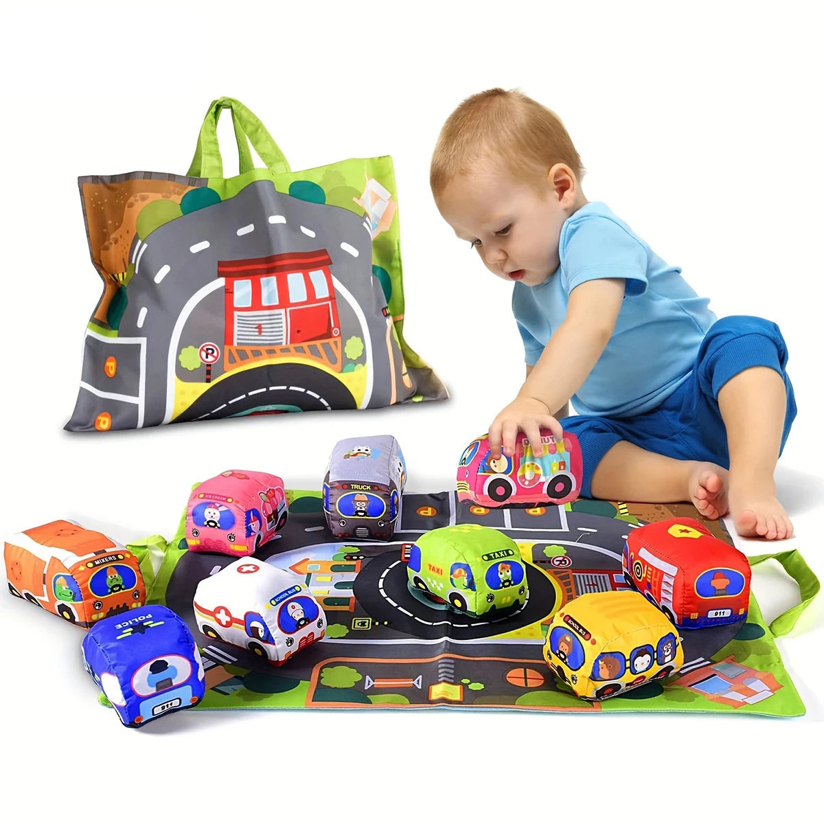 PlayRide™ Soft Car Toy Set with Mat Shopulia