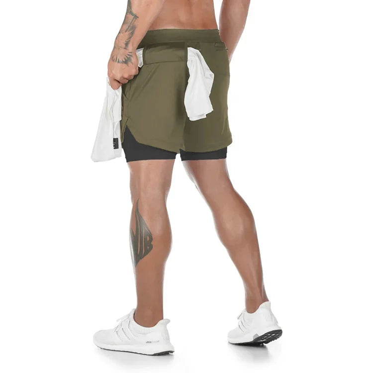 CamoRun™ 2-in-1 Men’s Gym Shorts Shopulia