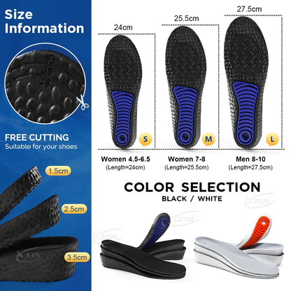 Height Increasing Insoles (1.5 cm / 2.5 cm / 3.5 cm | 0.6 in / 1.0 in / 1.4 in) – Discreet Lift Inserts for Men & Women - Shopulia