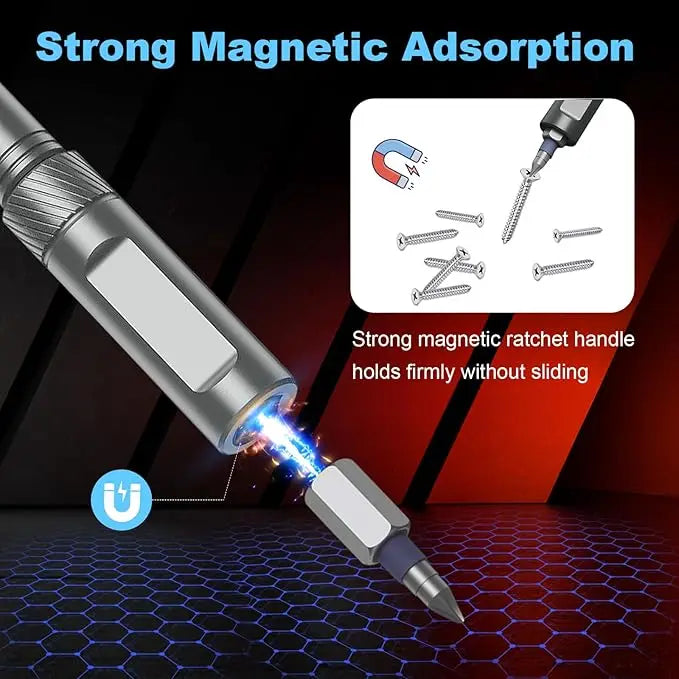 24 in1 Magnetic Screwdriver Set,Rotary Ratchet Sscrewdriver Set,Multi-Function Repair Tool With Detachable Handle,DIY Enthusiast Shopulia