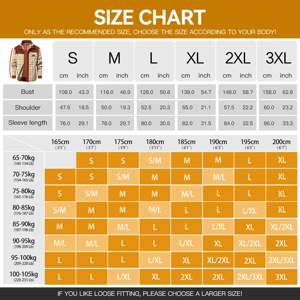 Men's Jackets Winter Windproof Warm Casual Bomber Coat Plaid Sherpa Lined Flannel Outdoor Classic Jacket Men US Size Shopulia