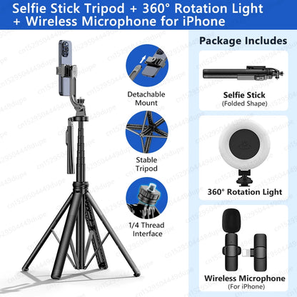 Tripod for Smartphone Light Camera,Tripods Stand with Wireless Bluetooth,Selfie Stick brackets with Phone Holder for Vlog/Video Shopulia