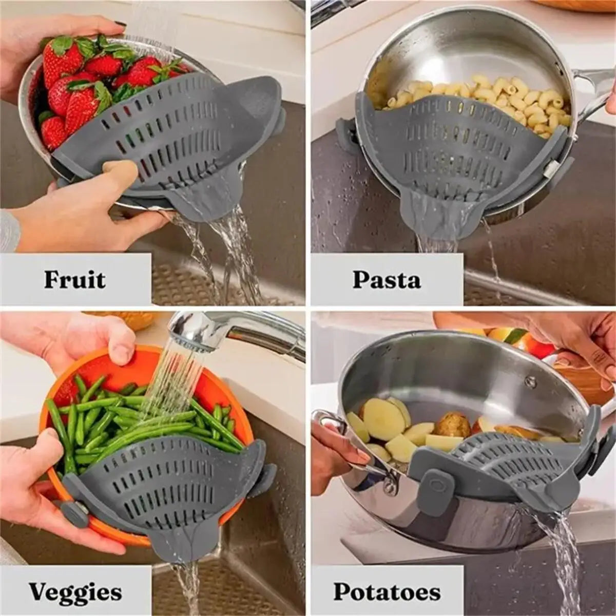 Clip-On™ Adjustable Pot Strainer Shopulia