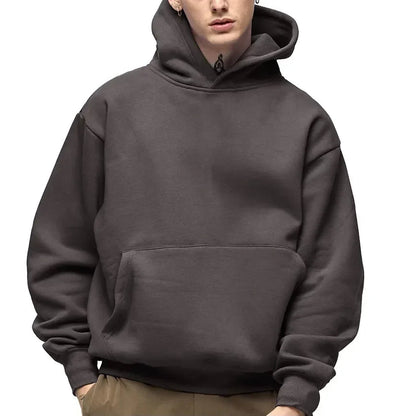 Unisex 500GSM Heavyweight Solid Color Cotton Hoodie with FREE Baseball Cap – Autumn Winter Pullover Shopulia