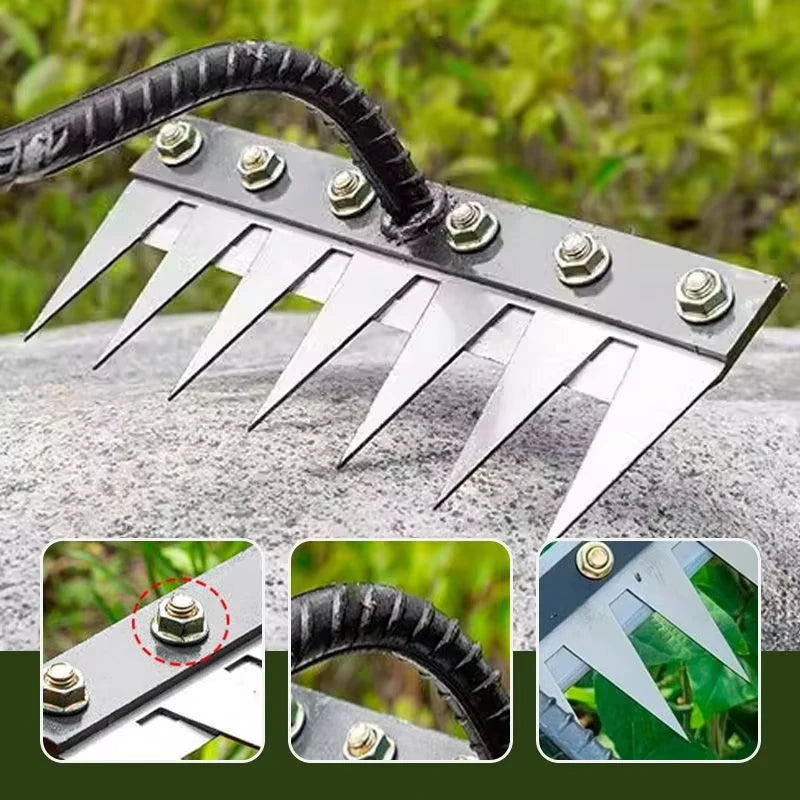 Multi-Teeth Garden Rake & Hoe – Soil Loosening Tool Shopulia
