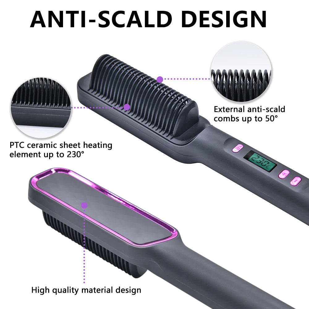 StraightPro™ Anti-Scald Hot Comb Shopulia