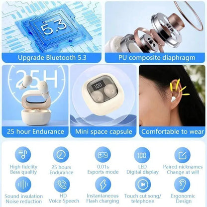 SK Small Earbuds Wireless Bluetooth Headset - Sport Headphones for Work and Sleep | Shopulia