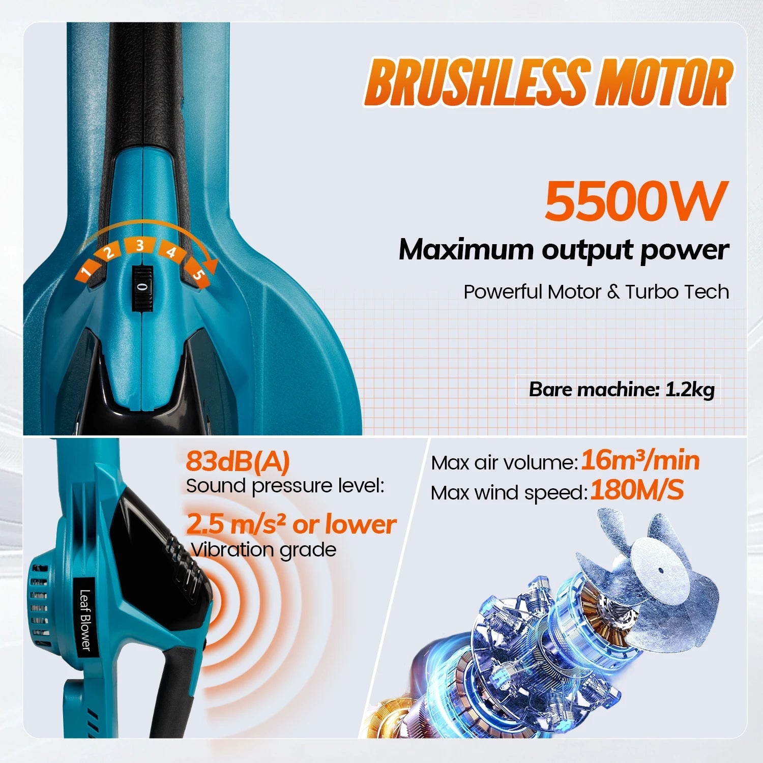 BlazeAir™ Brushless Electric Leaf & Snow Blower Shopulia