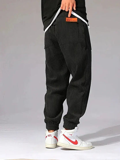 Autumn Winter Warm Motorcycle Jogger Corduroy Pants Men Tech Fleece Sweatpants Casual Harem Pants Male Sport Thermal Trousers | Shopulia