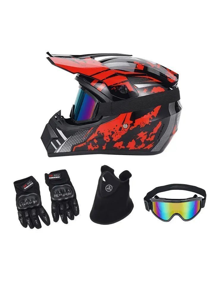 DOT Approved Motocross Helmet Combo Kit for Adult, L/XL Size Full Face Off-Road Helmet with Goggles Gloves Mask for ATV UTV Dirt | Shopulia