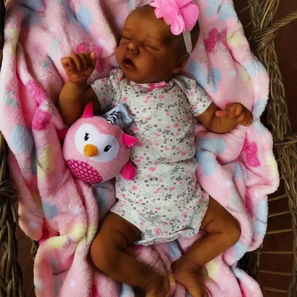 Risbecko 43CM Levi Newborn Baby Doll Reborn Sleeping Soft Silicone Flexible 3D Skin Tone with Visible Veins Hand Paint Hair Doll | Shopulia