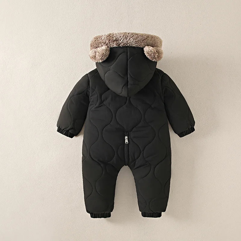 CozyBear™ Fleece Hooded Baby Boy Romper 0-2Y Shopulia