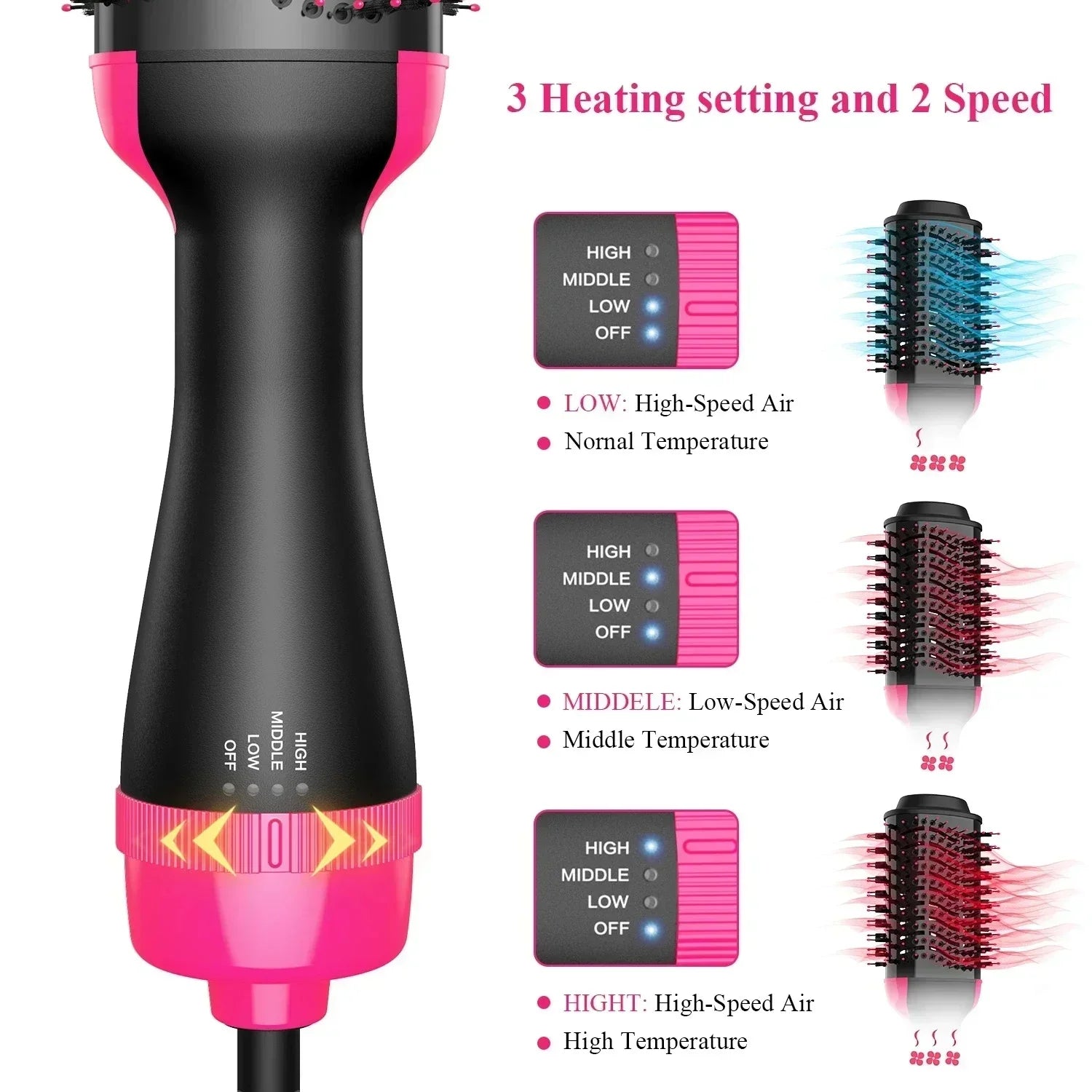 4 in1 hair straightener curling iron styling comb hot air comb volumizing hot air comb anionic straightening brush hair dryer Shopulia