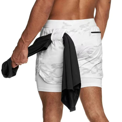 CamoRun™ 2-in-1 Men’s Gym Shorts Shopulia