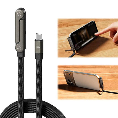240W Fast Charging Cable 360° Rotation Adjustable Folding Holder With Braided Cable For Xiaomi For Samsung For Iphone 17 Shopulia