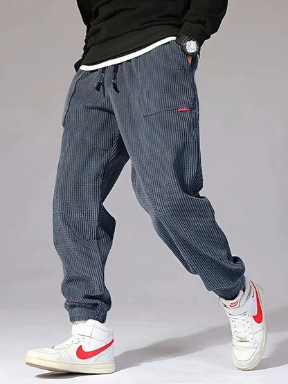 Autumn Winter Warm Motorcycle Jogger Corduroy Pants Men Tech Fleece Sweatpants Casual Harem Pants Male Sport Thermal Trousers | Shopulia
