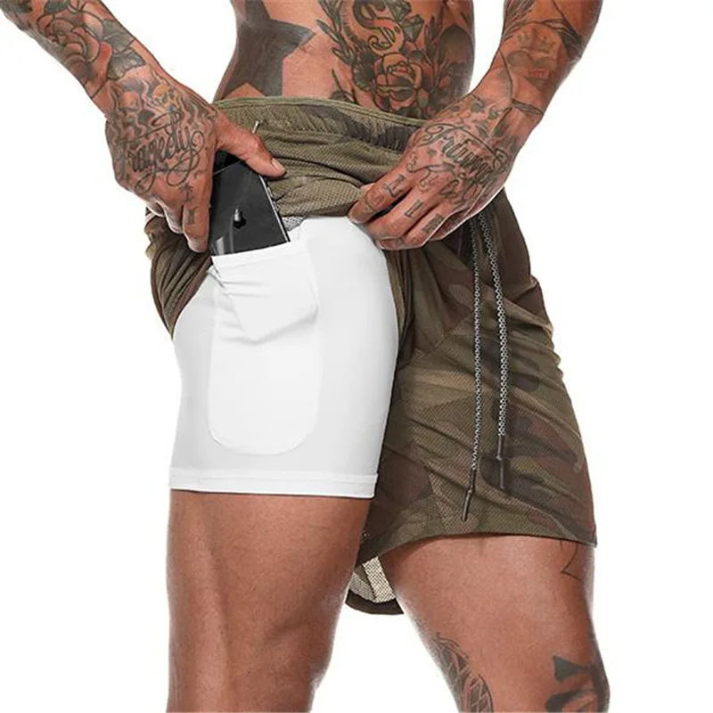 2026™ Men’s Double-Layer Sports Shorts Shopulia
