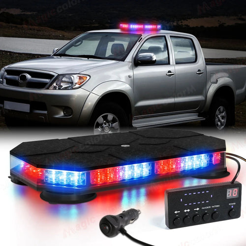 42 LED Car Roof Top Strobe Lights Emergency Warning Safety Beacon Magnetic Mount For Truck Ambulance Snow Plow police lights bli Shopulia