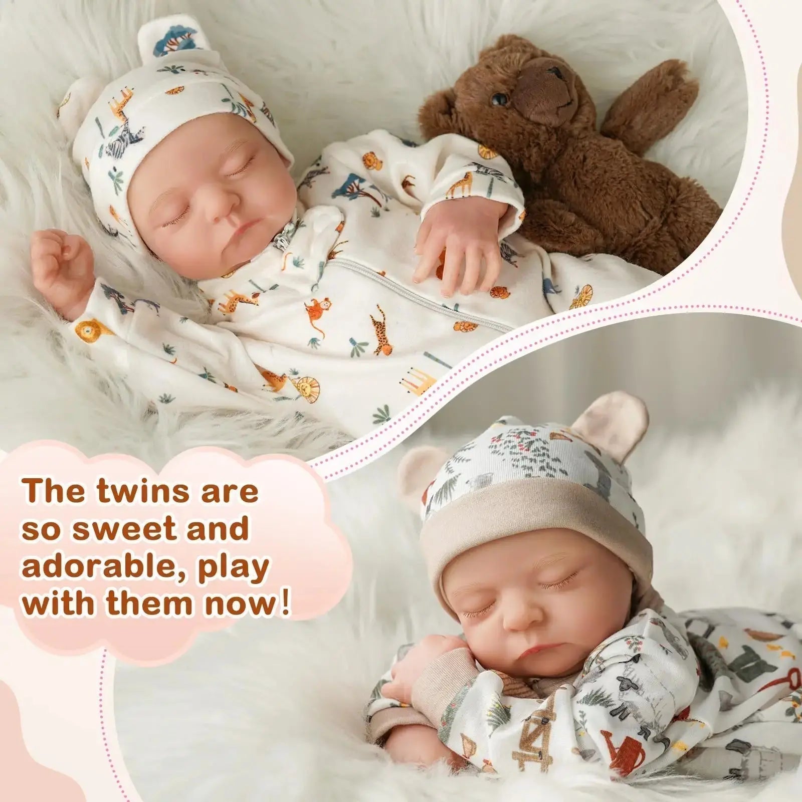 Reborn Baby Twins - 20 Inch Realistic Reborn Boys with Soft Fabric Body, Lifelike Newborn Dolls with Clothes and Accessories | Shopulia