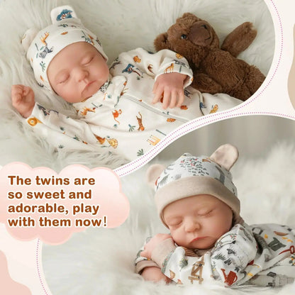 Reborn Baby Twins - 20 Inch Realistic Reborn Boys with Soft Fabric Body, Lifelike Newborn Dolls with Clothes and Accessories | Shopulia