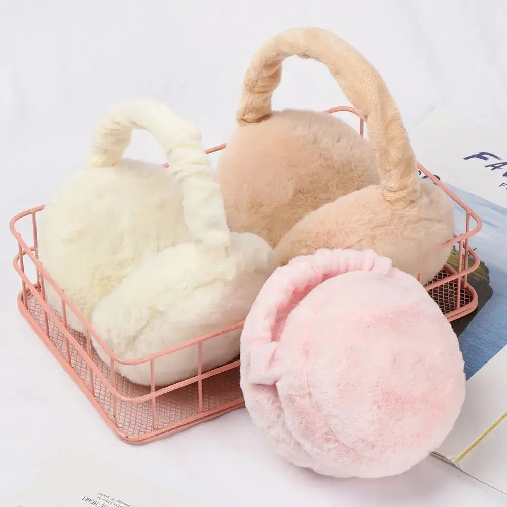 Fashion Autumn Winter Earmuffs Women Men Ear Warmer Plush Solid Color Adjustable Foldable Ear Muffs Earflap Earmuffs | Shopulia