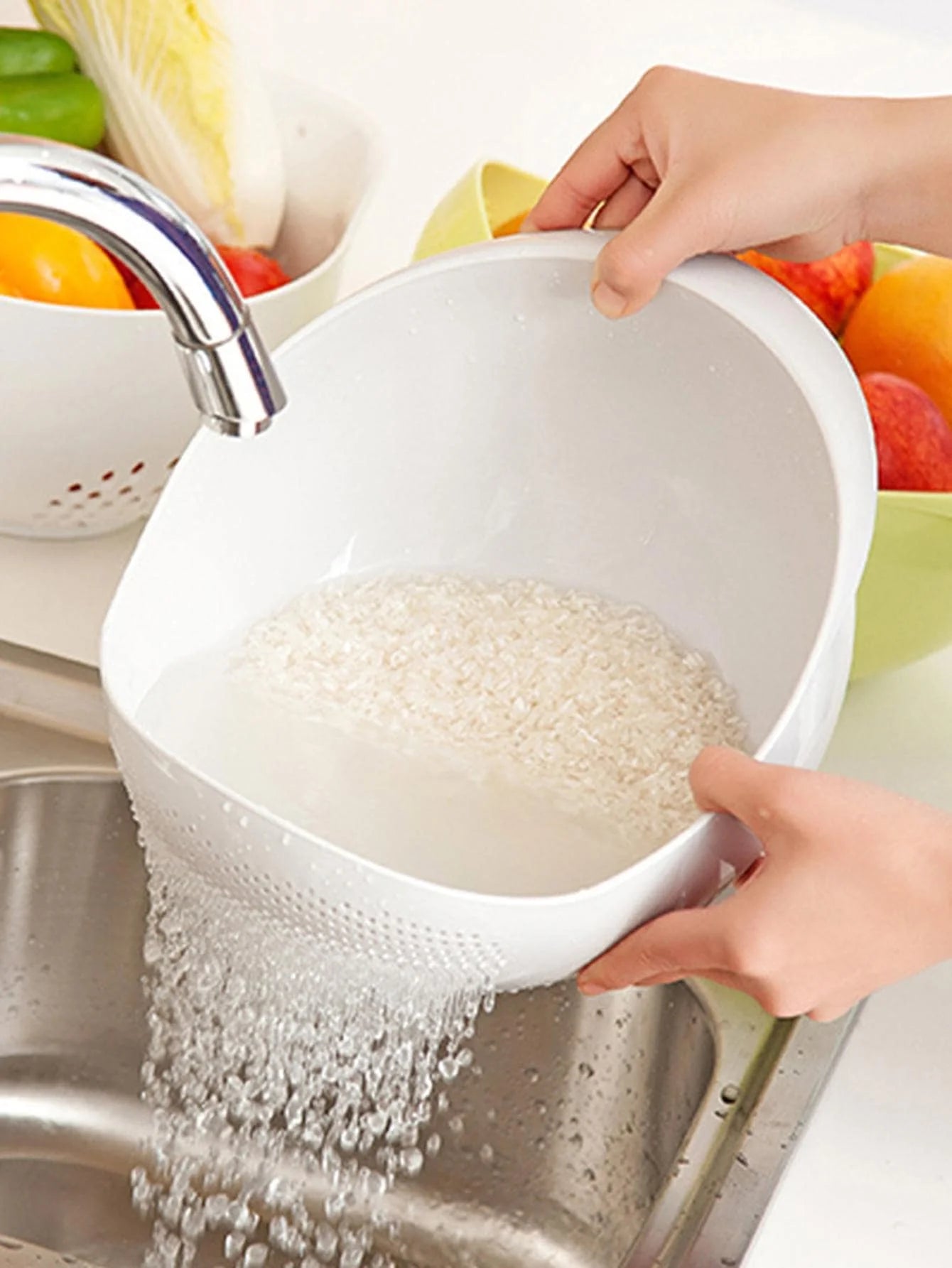 Handy Kitchen Strainer Set Fruit & Rice Drain Basket” Shopulia