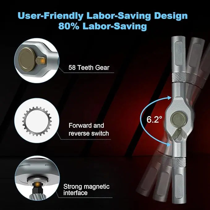 24 in1 Magnetic Screwdriver Set,Rotary Ratchet Sscrewdriver Set,Multi-Function Repair Tool With Detachable Handle,DIY Enthusiast Shopulia