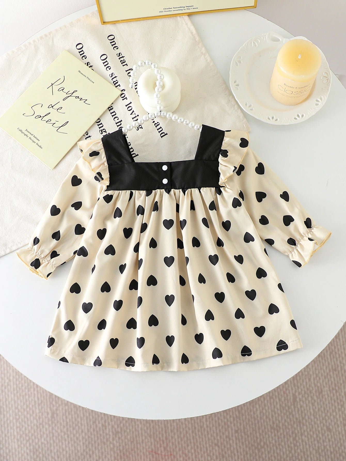 TinyCharm™ Baby Girl Bow Collar Dress Shopulia