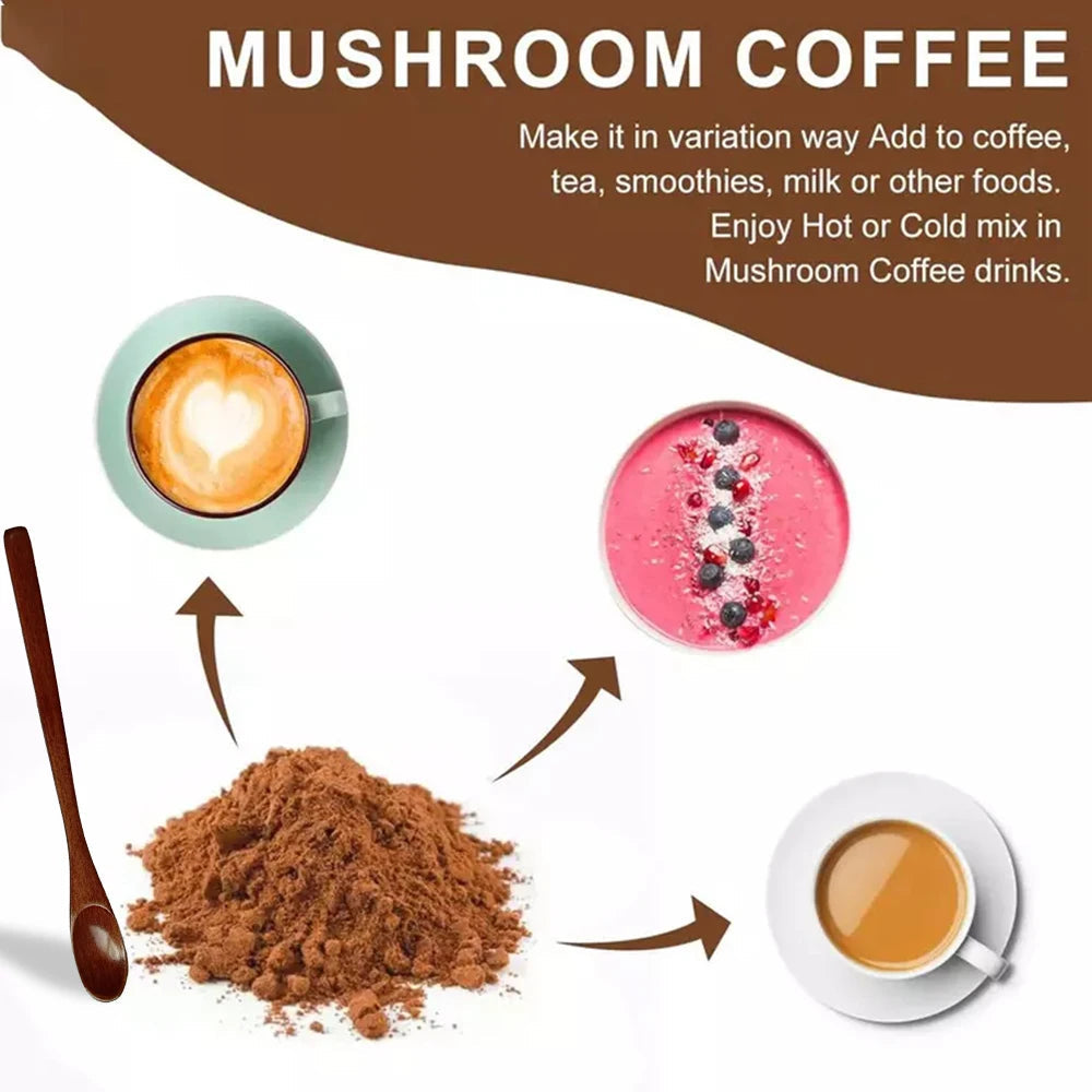 6-in-1 Organic Mushroom Powder - for Brain Health, Improved Focus, Fatigue Resistance and Digestive Support Shopulia