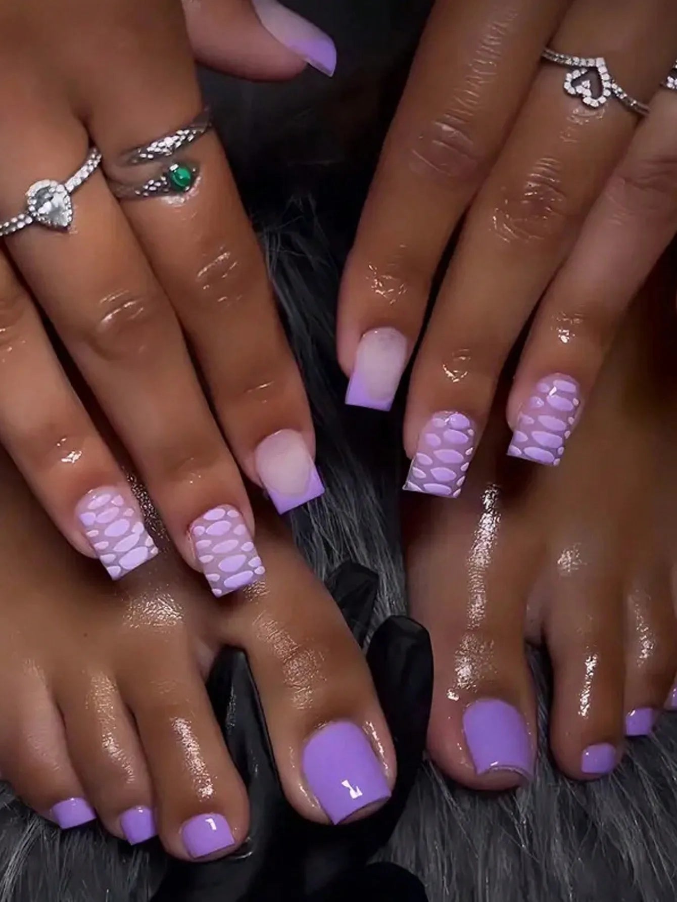 “Full Cover Nude Fake Toenails – French Black Border Set for Women” Shopulia